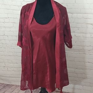 Eva Collection Silky Lingerie Robe & Chemise